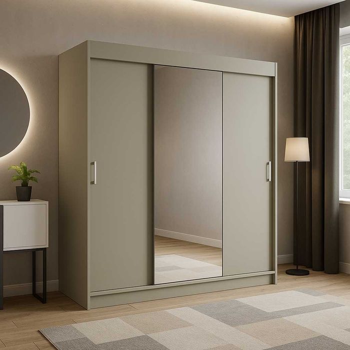 Szafa Przesuwna Garderoba z lustrem Kaszmir 180cm do Salonu i Sypialni