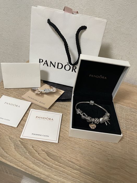 Pandora оригинал серебро+ золото