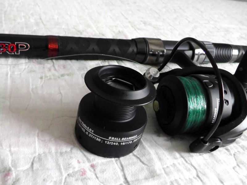 Zestaw Karpiowy Gruntowy Wędka 3,3m + Kołowrotek z wolnym biegiem