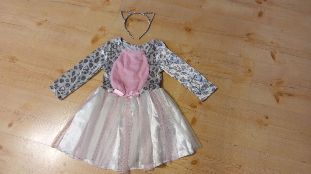 Kot panterka sukienka strój karnawałowy przebranie bal 3-4 lata