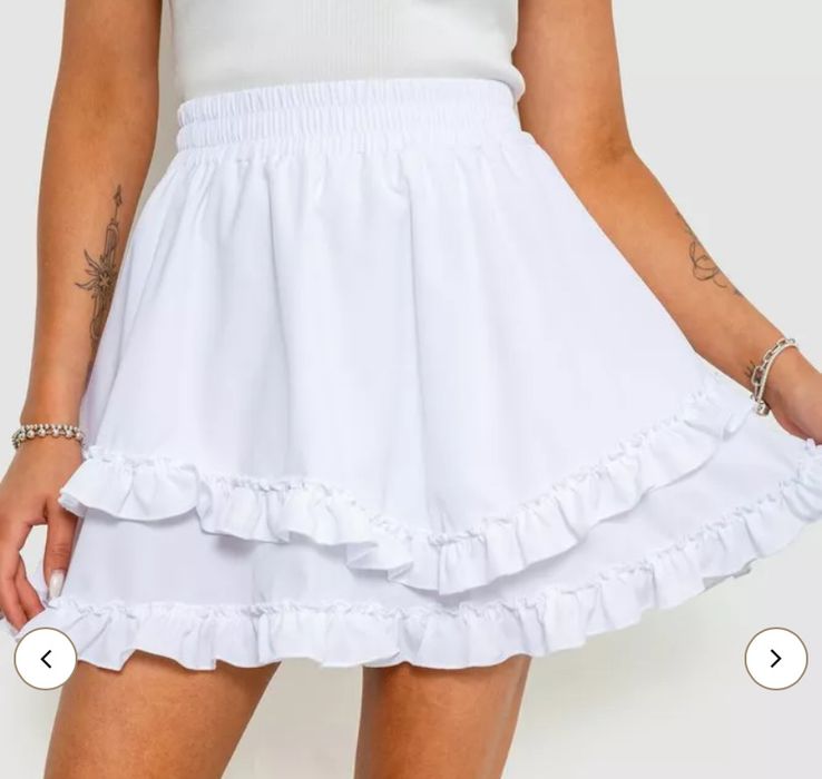 Спідниця кльош біла