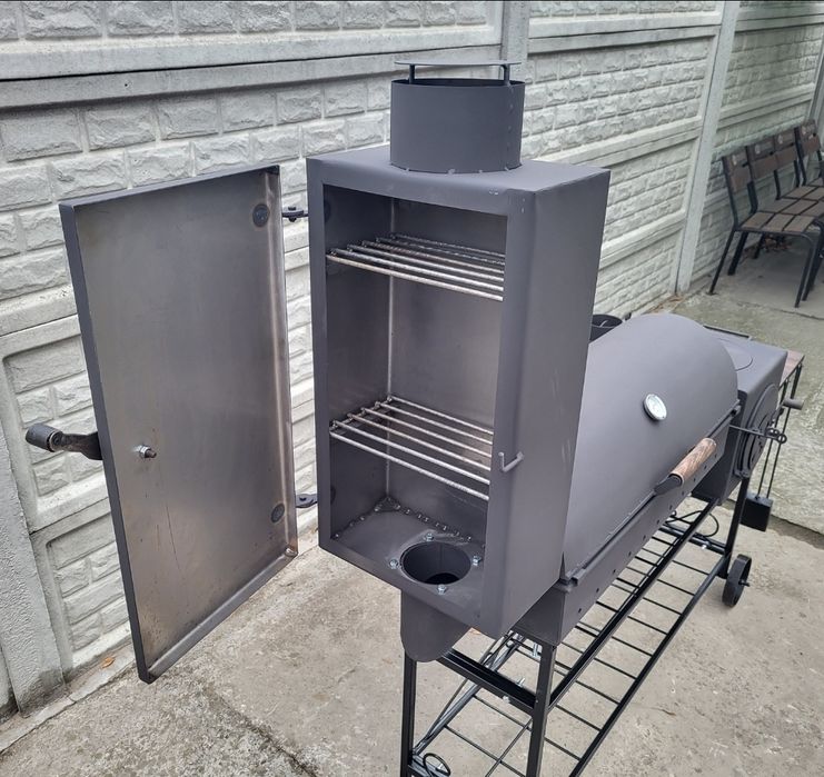 5 мм! Мангал Коптильня з пічкою ( піч буржуйка) під Казан