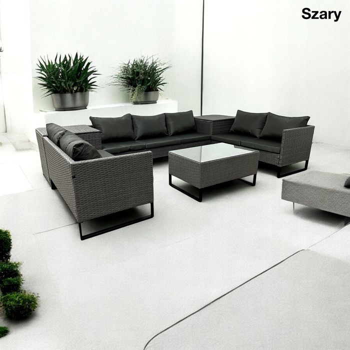 Nowe Meble ogrodowe NOWOCZESNY komplet Wypoczynkowy 2 schowki 4 kolory