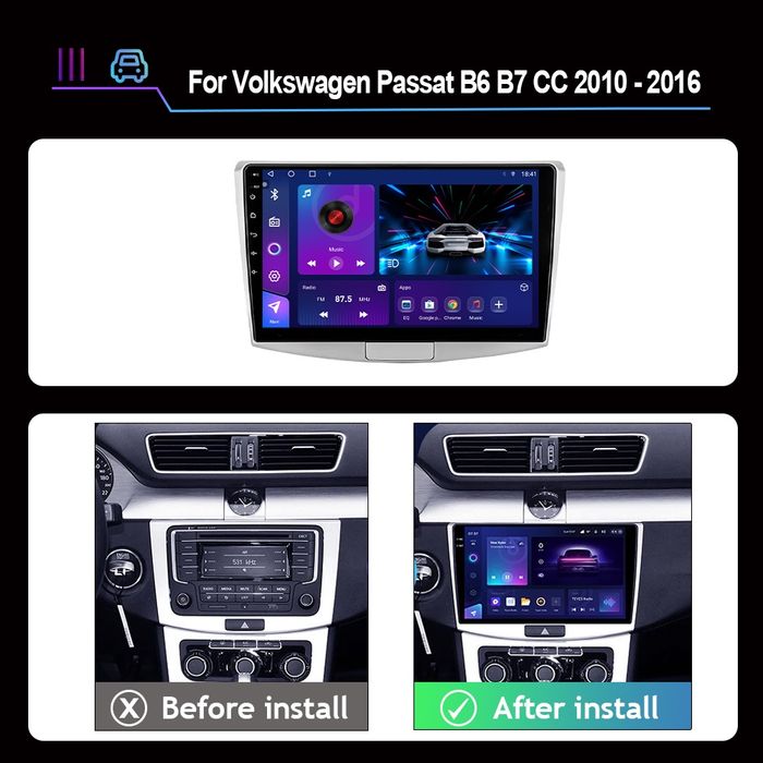 Штатна магнітола 6/128 GB VW Passat B6 B7 CC Volkswagen  Android avto Carplay