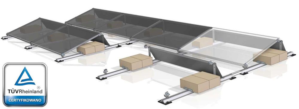 Konstrukcja fotowoltaika balastowa AERO15 do panele