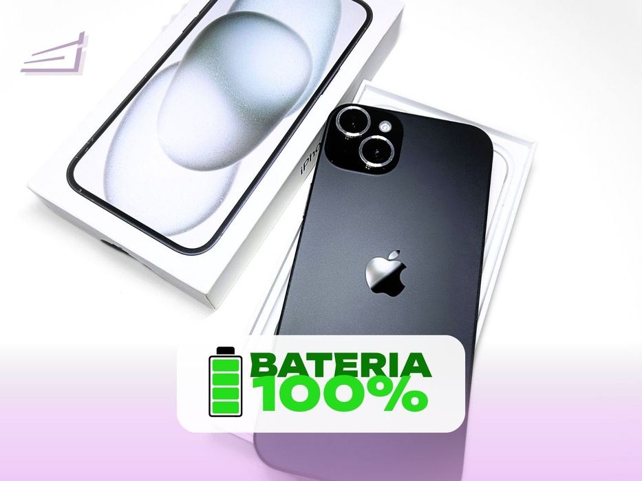 iPhone 15 Plus 128GB Czarny | Pełny Zestaw | NOWA BATERIA 100% | Wszystko w cenie ZERO DOPŁAT