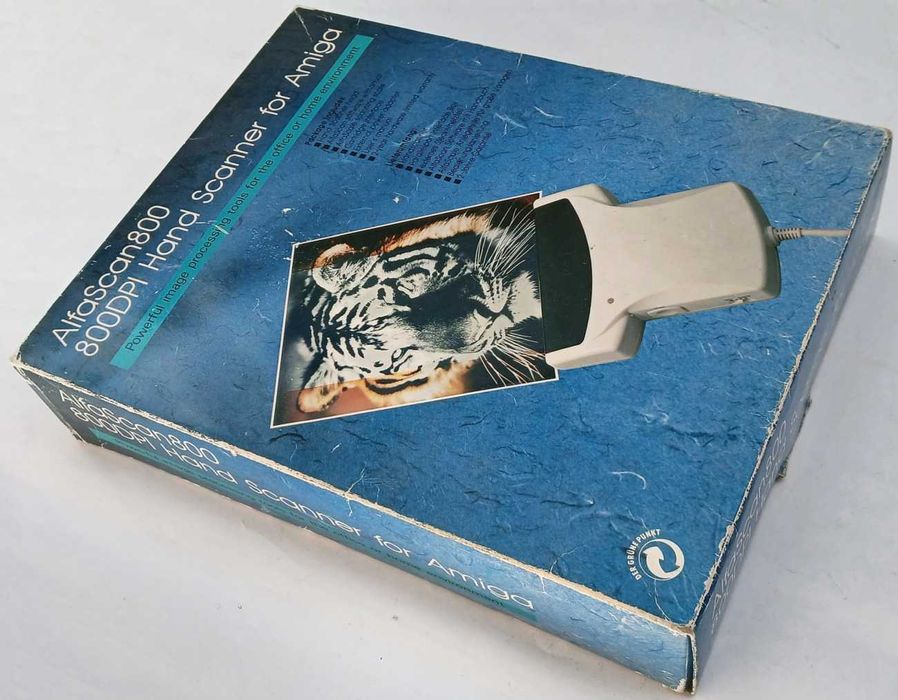 AMIGA skaner AlfaScan800 Hand Scanner 800DPI BOX KOMPLET [stan b.dobry-]
