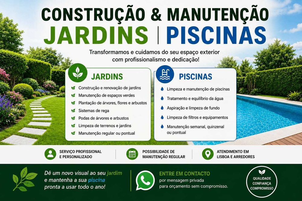 Construção & Manutenção de Jardins | Manutenção de Piscinas