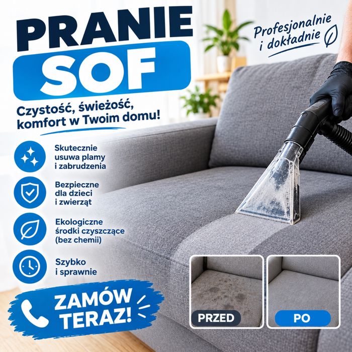 Profesjonalne pranie sof i kanap – dojazd do klienta | Skuteczne usuwanie plam