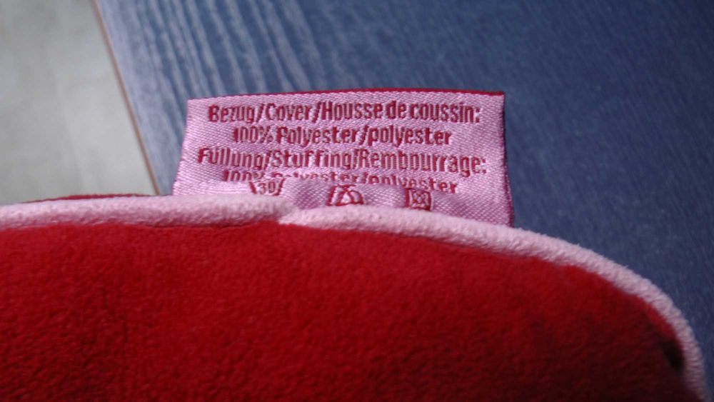 Poduszka Diddl Mouse serce, czerwona,  Poduszka w kształcie serca.