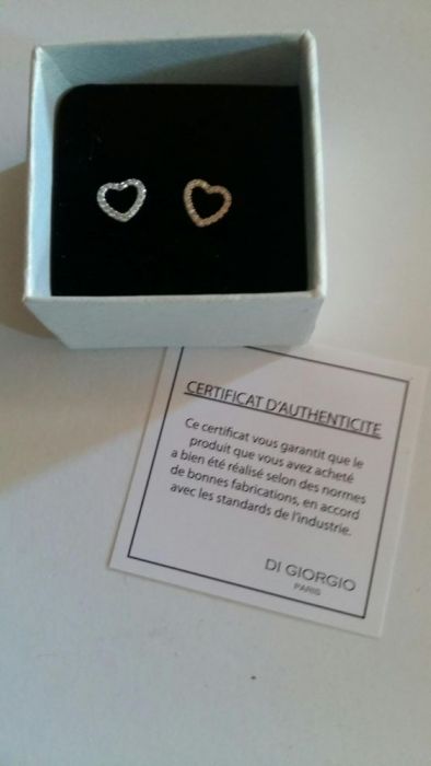 Brincos coração em prata e zircónias!