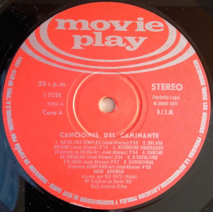 José Afonso	- - - - -		Canciones del Caminante	- - - - -	LP