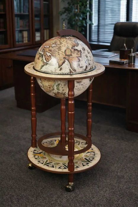 Глобус бар напольный, 33 см диаметр сферы, 90 см высота