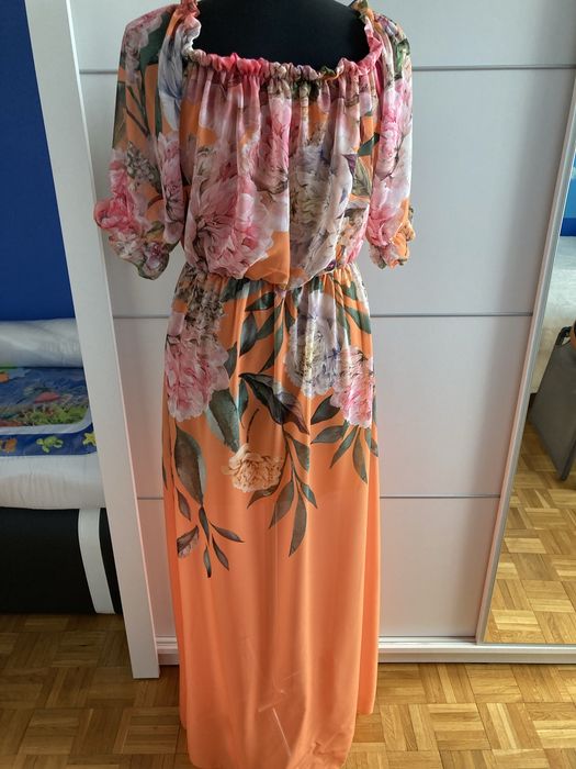 Długa włoska sukienka