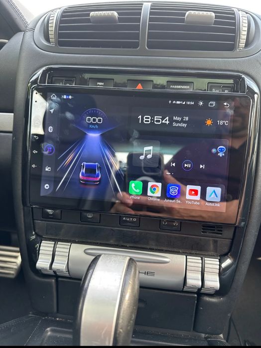 Rádio Android 14  com GPS Porsche Cayenne 03-10 (Artigo Novo)