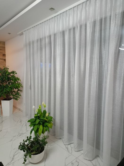 Firana batyst srebrna nitka