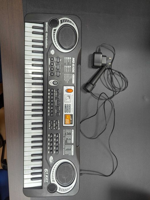 Teclado eletrónico infantil MQ‑6106, 61 teclas