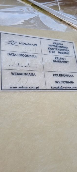 Kabina prysznicowa VOLMAR kontenerowa