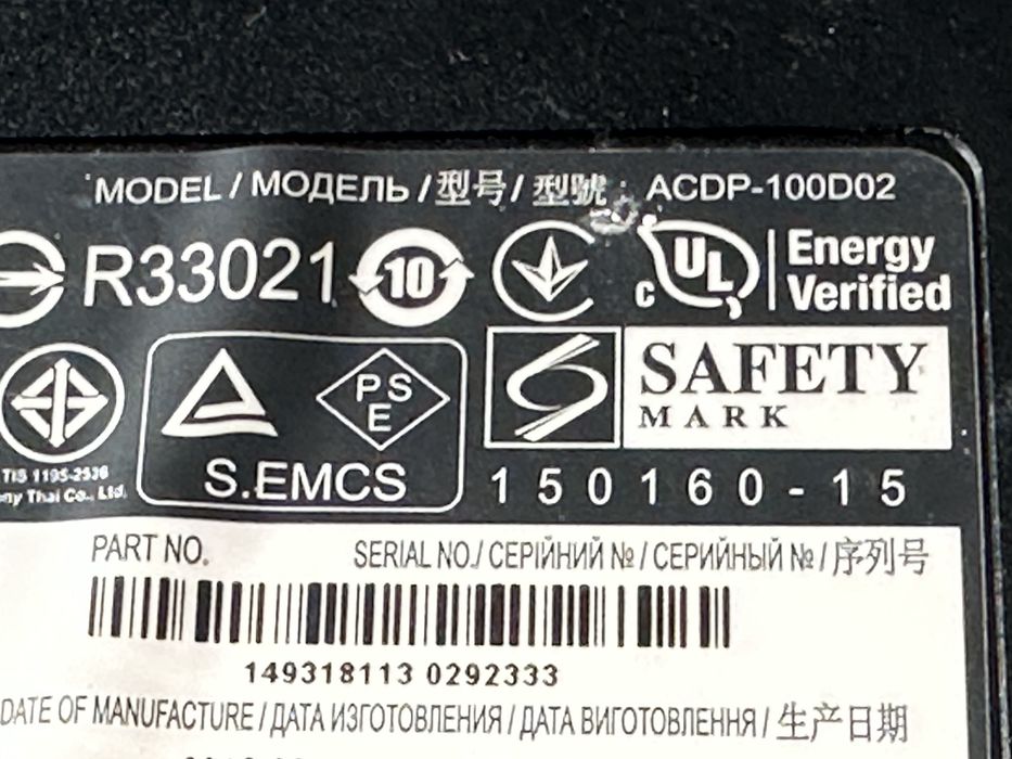 Zasilacz TV SONY ACDP-100D02