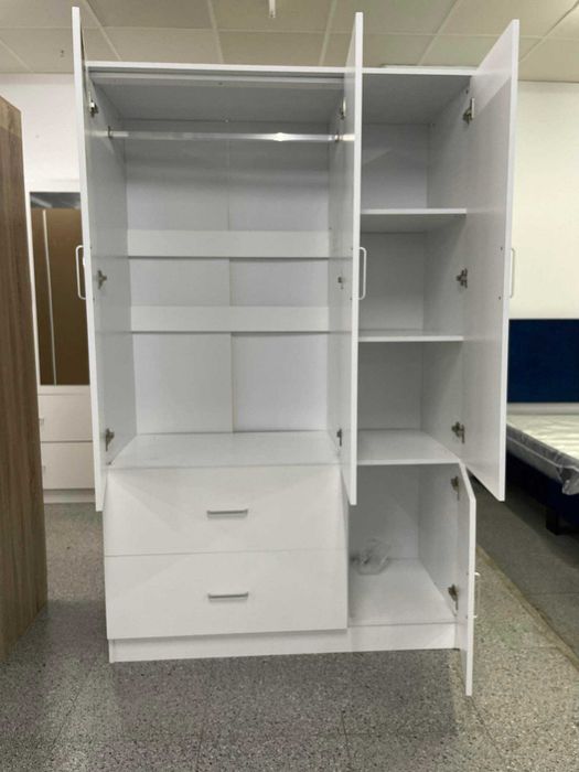 Ropeiro 3 portas branco com gavetas Novo Envio Gratis