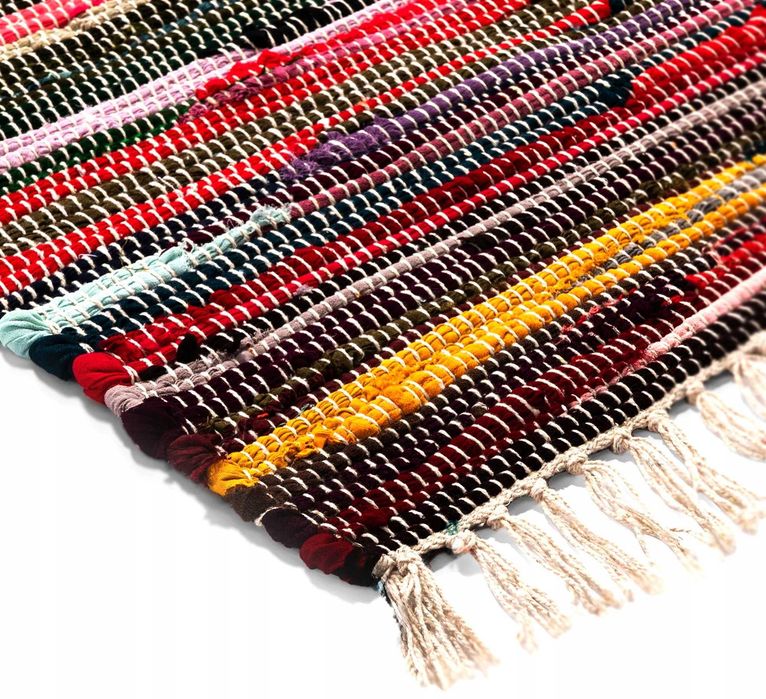 Dywan Dywanik Boho 150x80cm Ręcznie Tkany Bawełniany Chodnik Wielkanoc