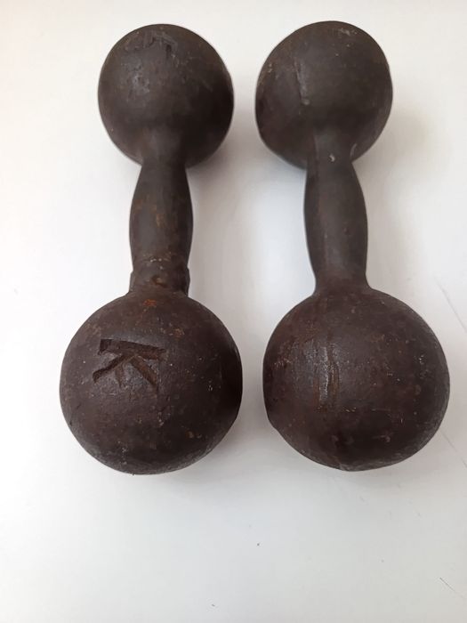 Soviet vinted casted iron dumbel(par)