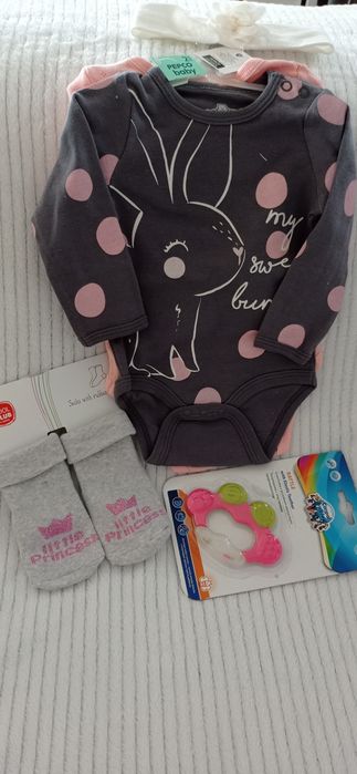 Nowy komplet niemowlęcy dziewczęcy na baby shower, prezent
