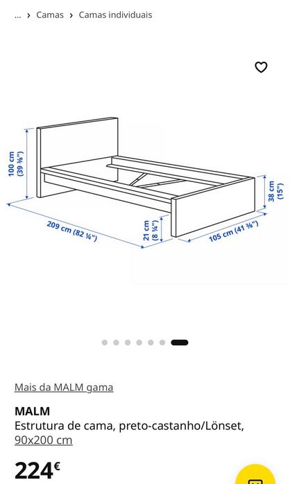 Cama Ikea MALM Solteiro