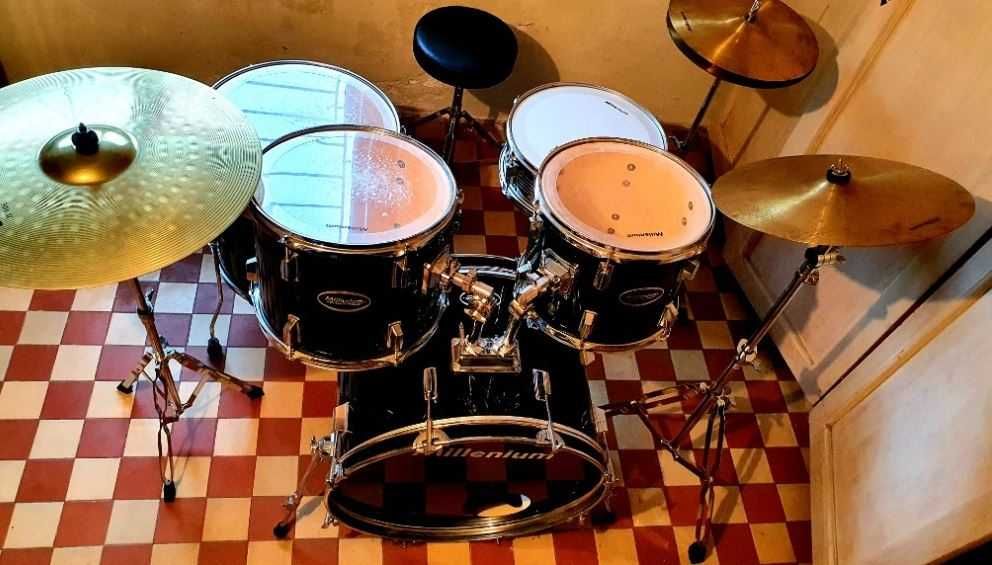 Perkusja akustyczna Millenium-brzoza-kompletny zestaw-siadać i grać!