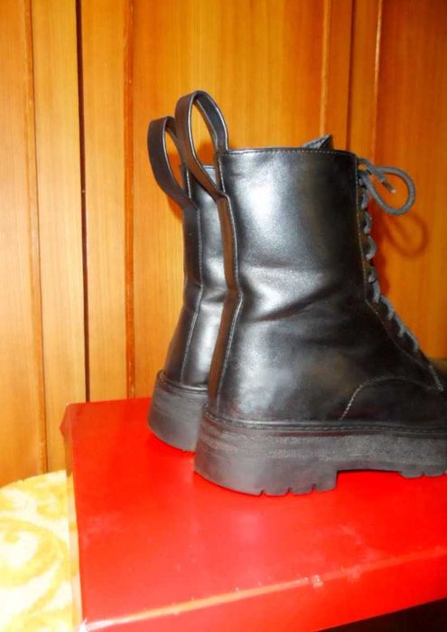 Зимние ботинки натуральная кожа 39-40 25,5 см на тракторной подошве