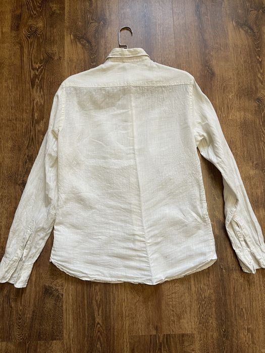 Сорочка рубашка mango M льон бежева