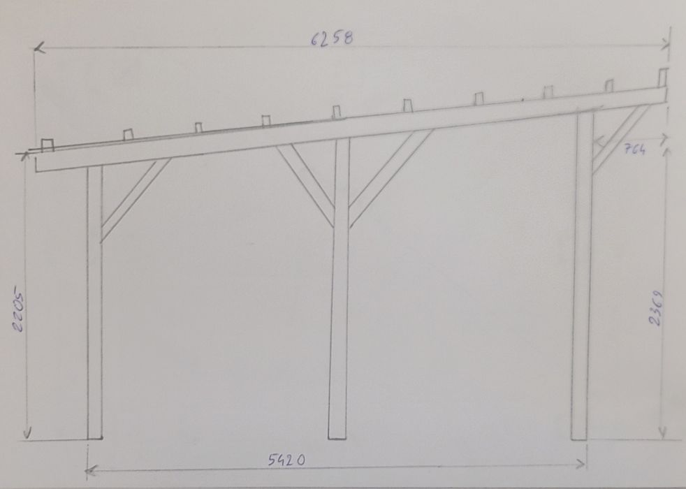 Wiata garażowa 2-stanowiskowa