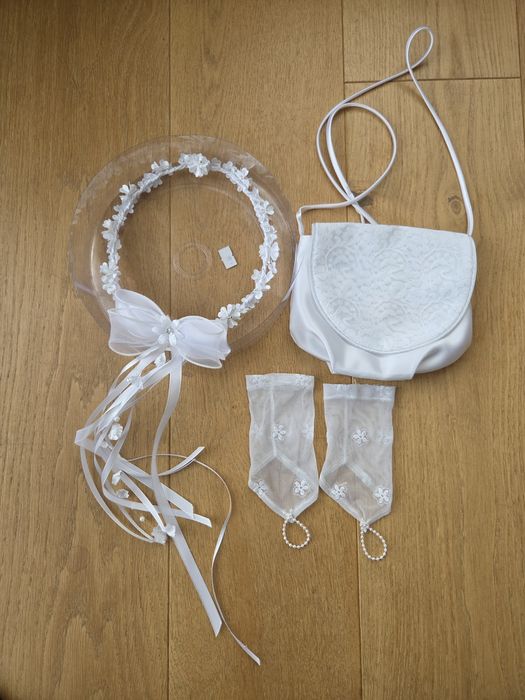 Sukienka komunijna Emmi Mariage r.140 + dodatki