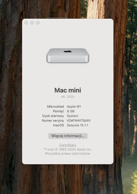 Mini Mac  2020/ M1/ 8 Gb RAM/ 256 gb