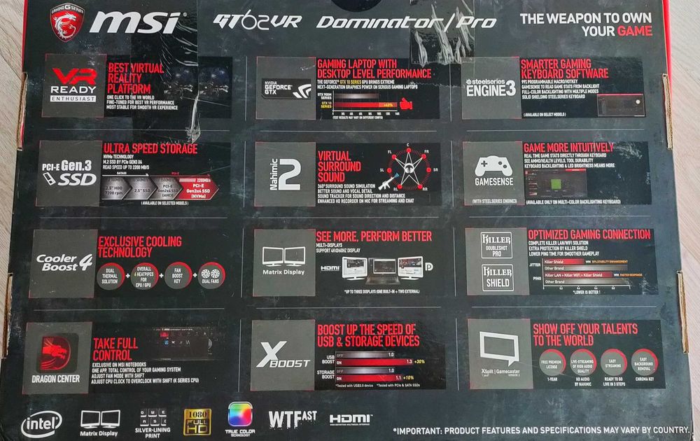 MSI GT62VR 7RE Dominator Pro GTX1070 8GB