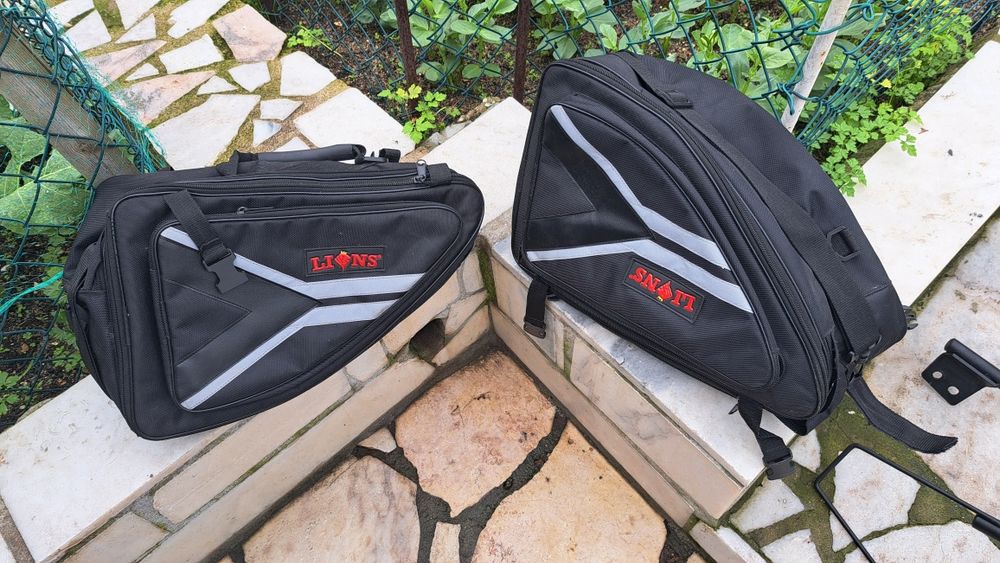 Alforges, side bags para KTM 390 e suportes.