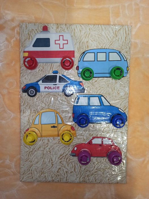 Дитяча цікава гра Колеса до машини