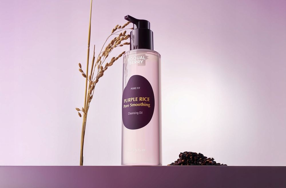 Eqqualberry purple rice cleansing oil - wygładza pory 200ml