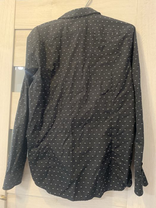 Reserved koszula czarna męska z kołnierzem rozmiar XL w białe kokardki