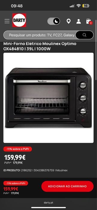 Mini forno moulinex 39lts