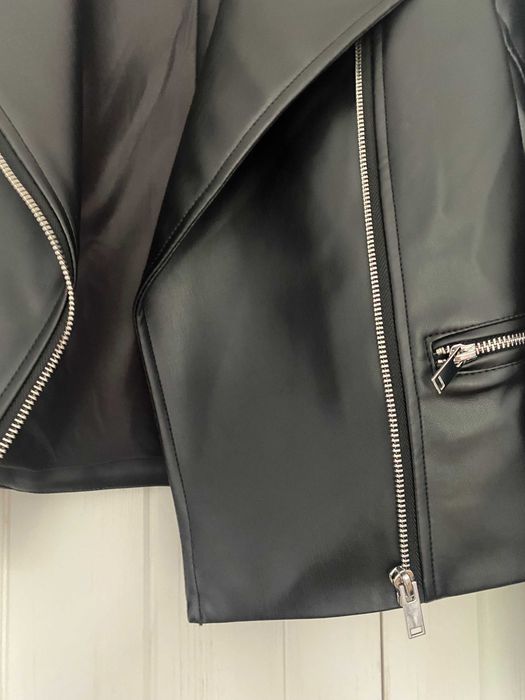 ramoneska kurtka z eko skóry krótka new jacket mango