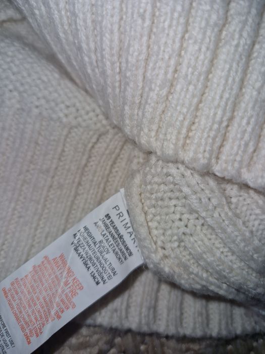 Sweter bialy warkocz 8-9 lat Primark