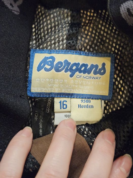 Bergans brązowe spodnie narciarskie XS/S szelki zimowe