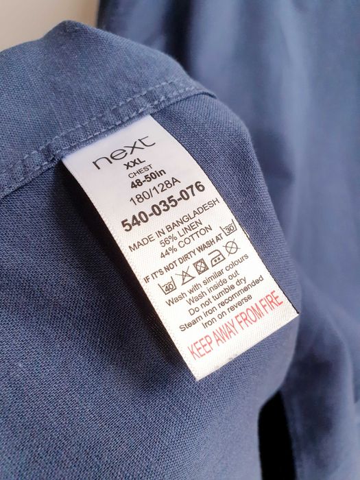 Granatowa koszula męska lniana Next 2XL