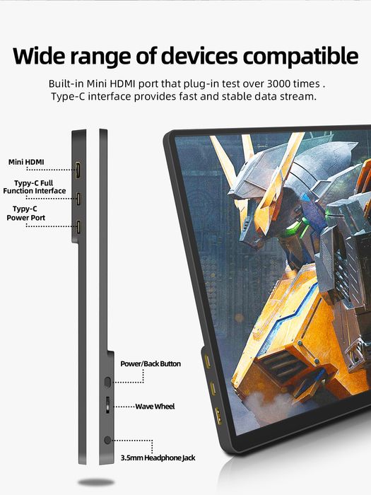 Новий Сенсорний портативний монітор 14" 2к