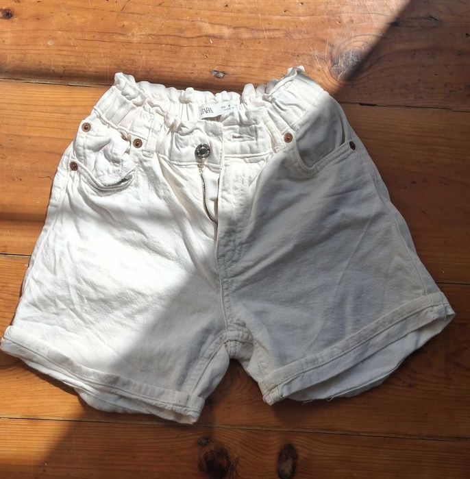 Calções ganga brancos Zara 8 anos