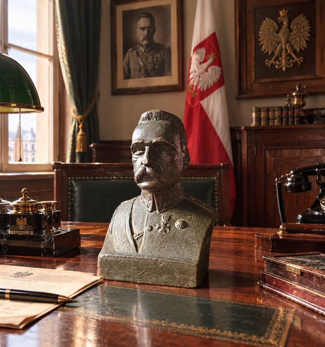 Józef Piłsudski 13,7kg  rzeźba,popiersie urzędowe.