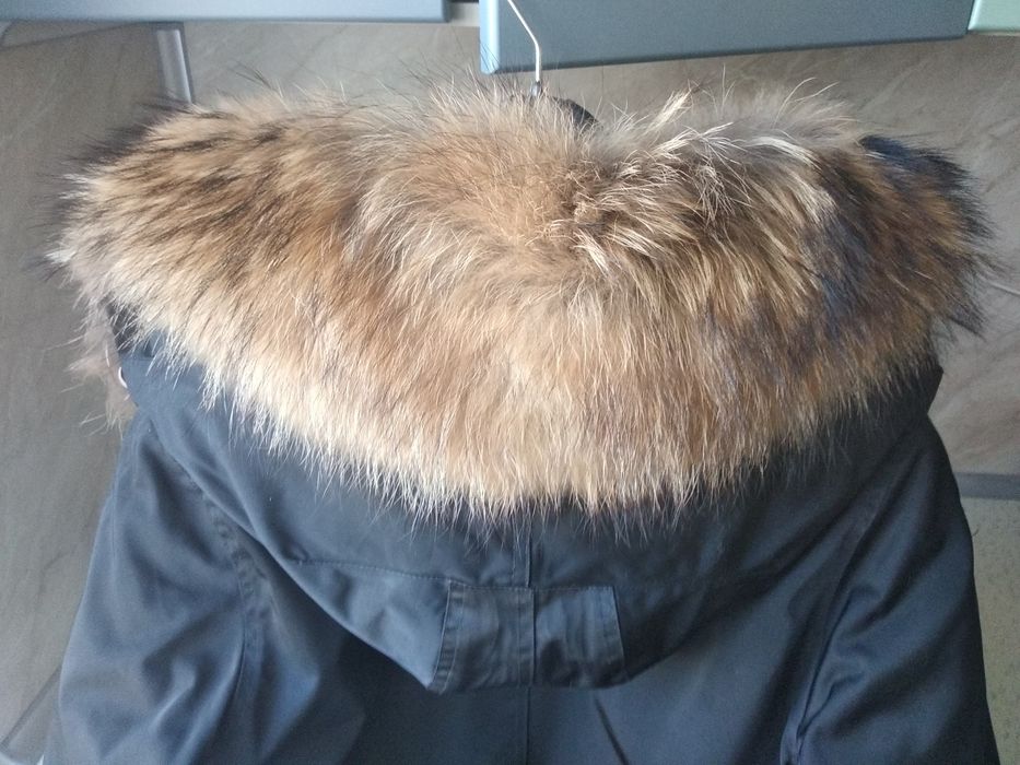 Парку з натуральним хутром єнота довга, xxl. xxxl