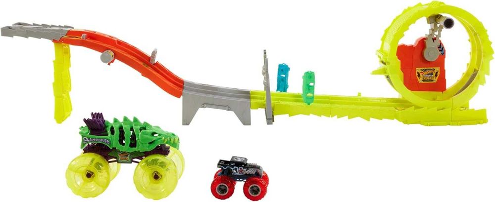 Трек Hot Wheels Monster Trucks Power smashers Заряджай та переслідуй