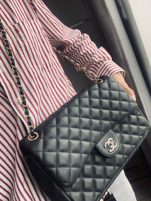 Vintage big bag torebka chanele black leader